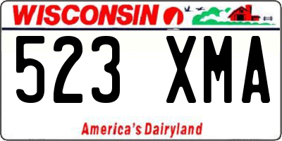 WI license plate 523XMA