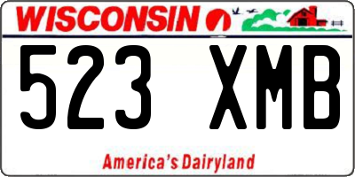 WI license plate 523XMB
