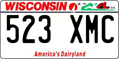 WI license plate 523XMC
