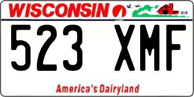 WI license plate 523XMF