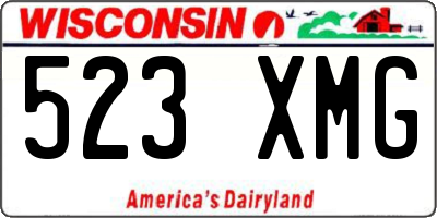 WI license plate 523XMG