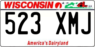 WI license plate 523XMJ