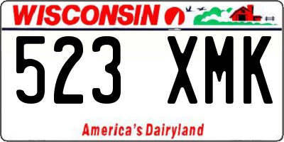WI license plate 523XMK