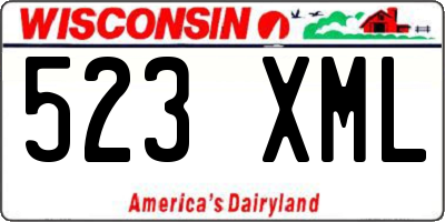 WI license plate 523XML