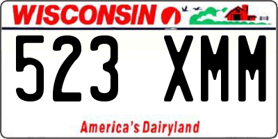 WI license plate 523XMM