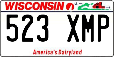 WI license plate 523XMP