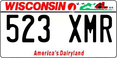 WI license plate 523XMR