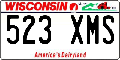 WI license plate 523XMS