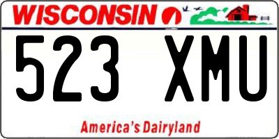 WI license plate 523XMU