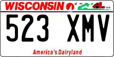 WI license plate 523XMV