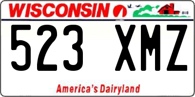 WI license plate 523XMZ