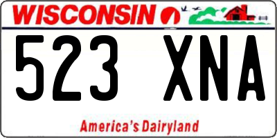 WI license plate 523XNA