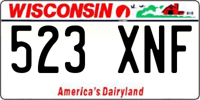WI license plate 523XNF