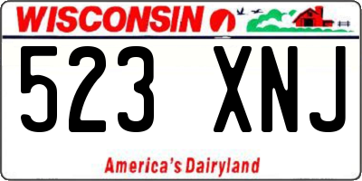 WI license plate 523XNJ