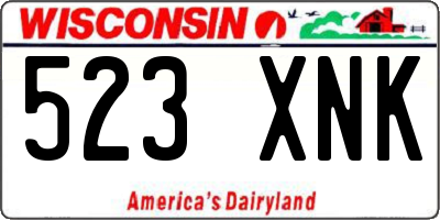 WI license plate 523XNK
