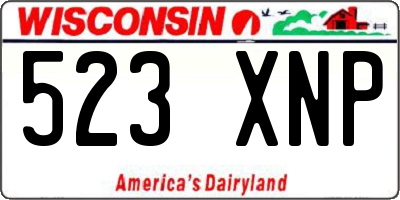 WI license plate 523XNP
