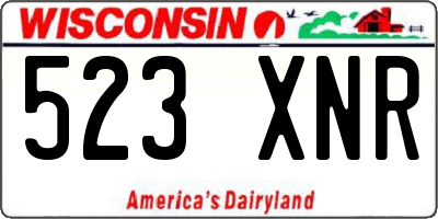 WI license plate 523XNR