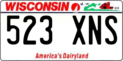 WI license plate 523XNS