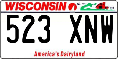 WI license plate 523XNW