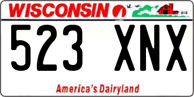 WI license plate 523XNX