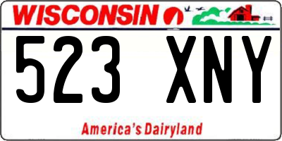 WI license plate 523XNY