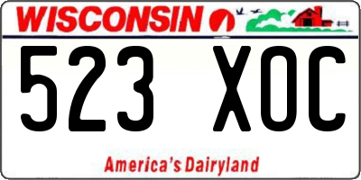 WI license plate 523XOC