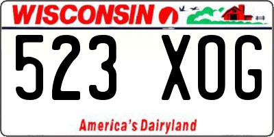 WI license plate 523XOG