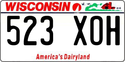 WI license plate 523XOH