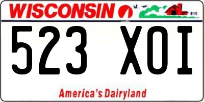 WI license plate 523XOI