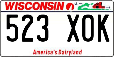 WI license plate 523XOK