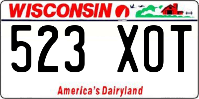 WI license plate 523XOT