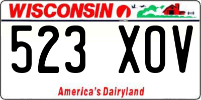WI license plate 523XOV