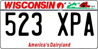 WI license plate 523XPA