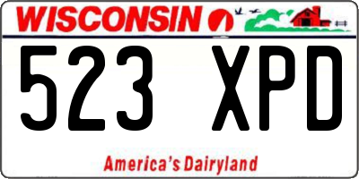 WI license plate 523XPD