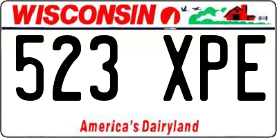 WI license plate 523XPE