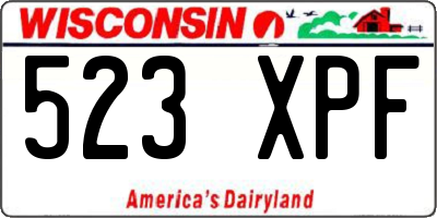 WI license plate 523XPF