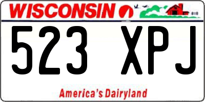 WI license plate 523XPJ