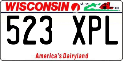 WI license plate 523XPL