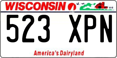 WI license plate 523XPN