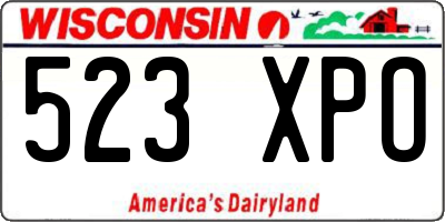WI license plate 523XPO