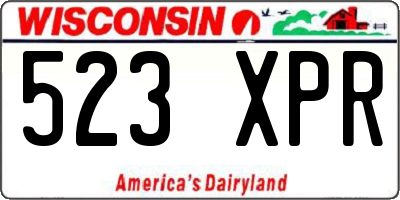 WI license plate 523XPR