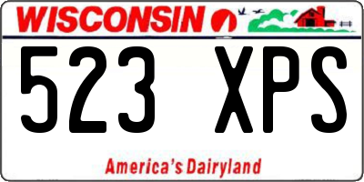 WI license plate 523XPS