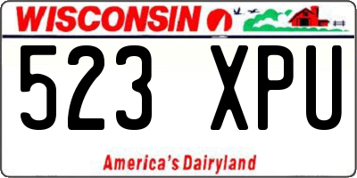 WI license plate 523XPU