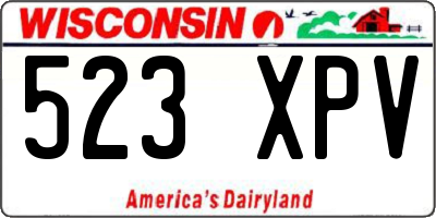 WI license plate 523XPV