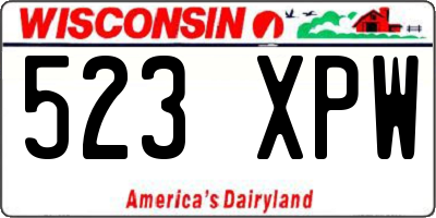 WI license plate 523XPW