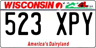 WI license plate 523XPY