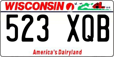 WI license plate 523XQB