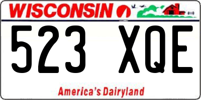 WI license plate 523XQE