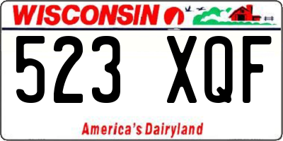 WI license plate 523XQF