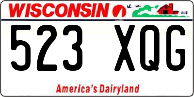 WI license plate 523XQG